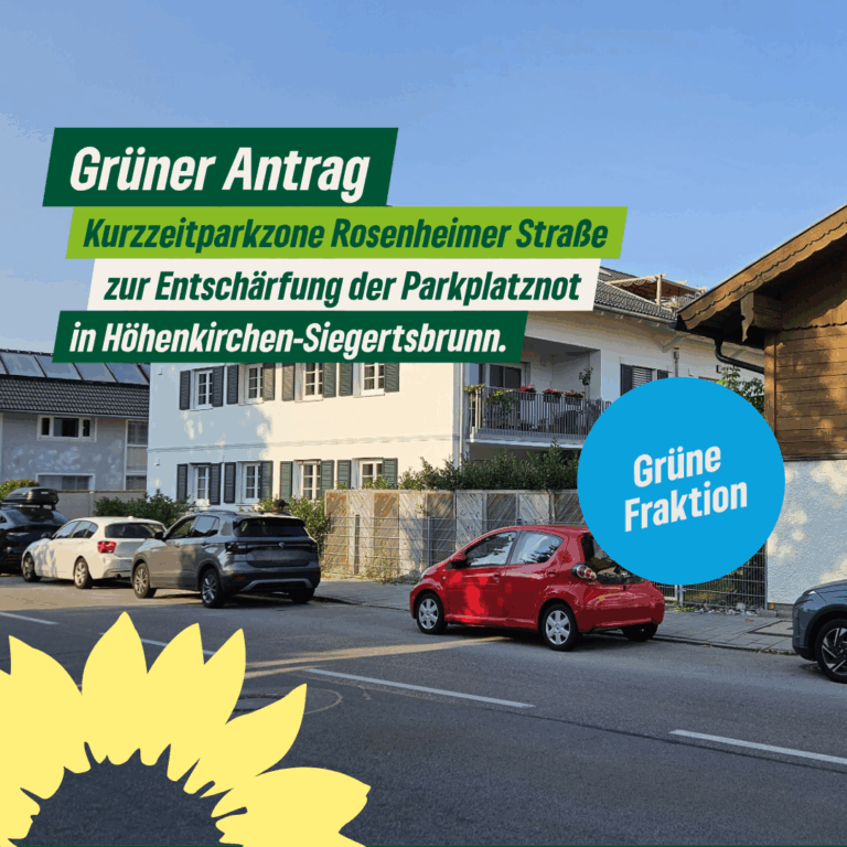 Entschärfung der Parkplatznot: Grüne fordern Kurzzeitparkzone in der Rosenheimer Straße