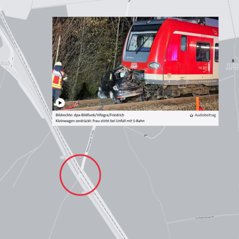 Nach tödlichem Unfall: Bahnübergang Faistenhaarer Straße wird für Durchgangsverkehr gesperrt